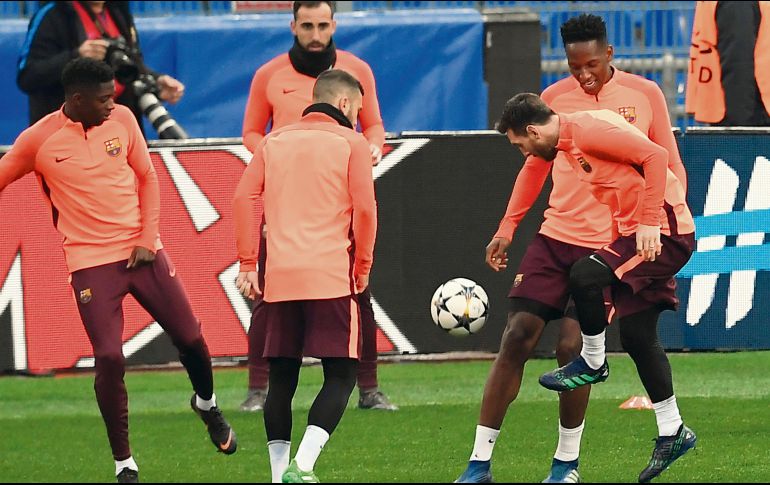 Los jugadores del Barcelona se preparan para enfrentar a la Roma en Cuartos de Final de la Champions League, con un solo objetivo, avanzar a la siguiente fase. AFP