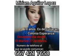 La joven de 18 años fue reportada como desaparecida desde el martes 27 de marzo. ESPECIAL
