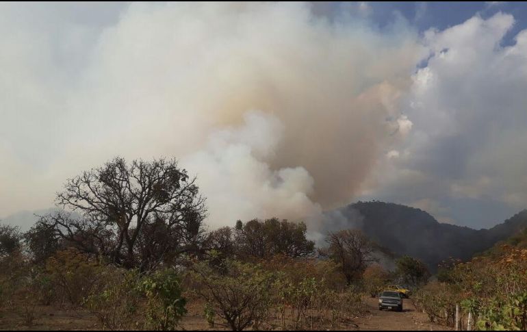 El fuego había iniciado en en un área agrícola sin embargo se extendió hacia la zona forestal. TWITTER / @CONAFOR