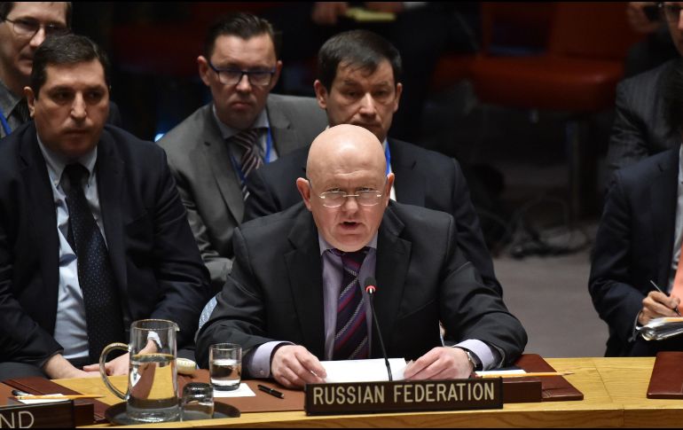 El embajador ruso Vassily Nebenzia acusó a EU de plantear la resolución como un “pretexto” para justificar su acción futura en Siria. AFP/H. Retamal