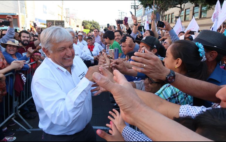 López Obrador realizó hoy un mitín en Tijuana. NTX / ESPECIAL