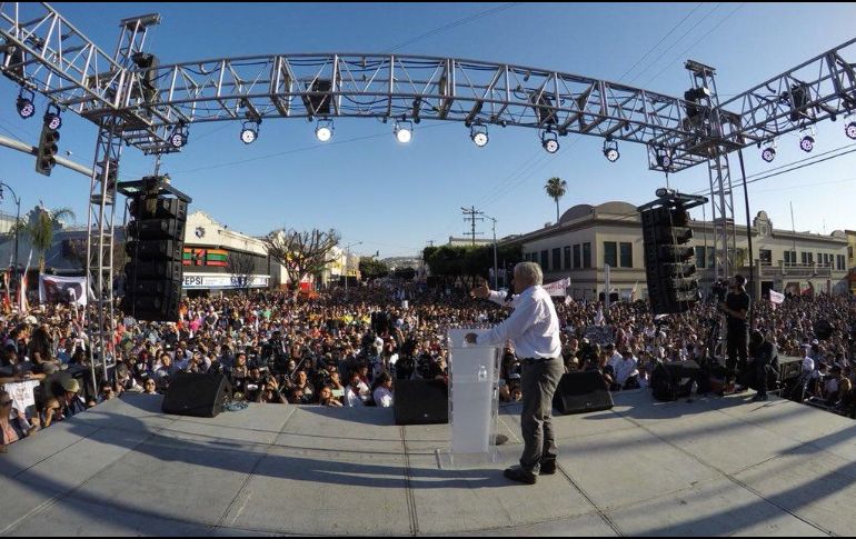 A través de su cuenta de Twitter, López Obrador publicó un video de un acto en Tijuana. TWITTER / @lopezobrador_