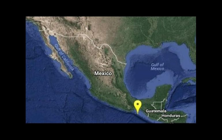 Mapa proporcionado por el Sismológico que muestra el sitio donde tuvo lugar el temblor. TWITTER/@SSNMexico