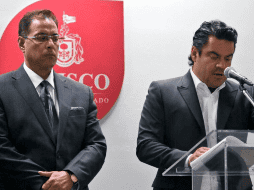 Durante rueda de prensa, el mandatario tomó protesta a José Raúl Rivera. TWITTER / @FiscaliaJal