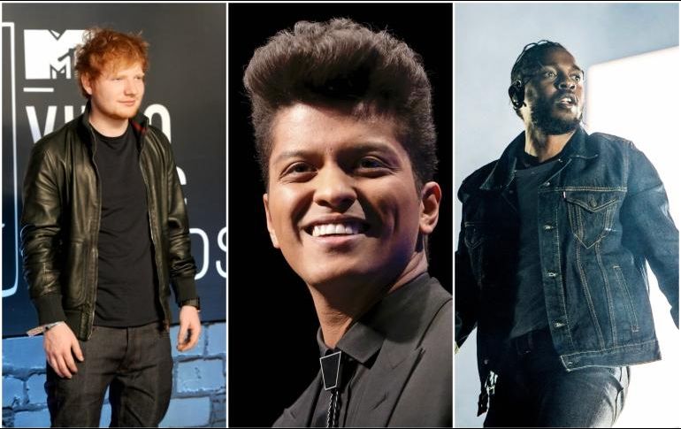 Ed Sheeran, Kendrick Lamar y Bruno Mars encabezan con 15 nominaciones cada uno la lista a los premios Billboard a la músicaESPECIAL