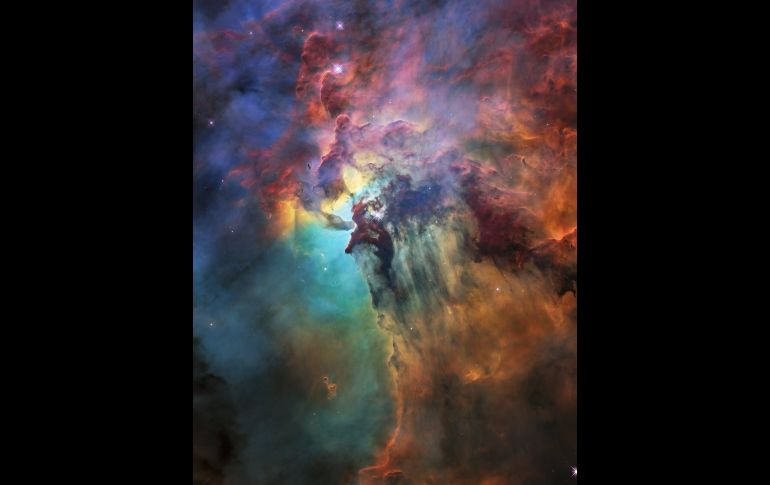 Foto difundida hoy por la Agencia Espacial Europea de una vista de la nebulosa de la Laguna, tomada entre el 12 y 13 de febrero pasado, para celebrar el 28 aniversario del telescopio Hubble en el espacio. EFE/NASA-ESA