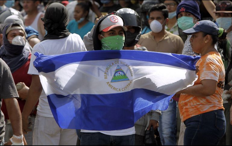 Ortega dijo que las protestas son alentadas por grupos políticos que no están de acuerdo con su Gobierno, y que reciben financiamiento de sectores extremistas de Estados Unidos. AFP/I. Ocon