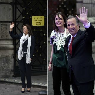 Zavala y Meade arriban al Palacio de Minería para debate