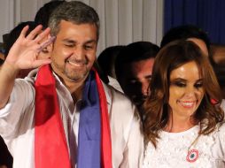 En su primer discurso como presidente electo, Abdo Benítez se comprometió a construir un país en unidad y sin divisiones que entorpezcan su proyecto. EFE/A. Cristaldo