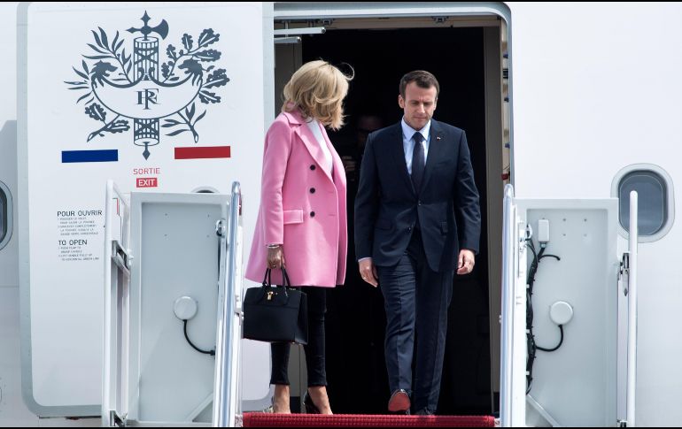 Este martes, Macron mantendrá una reunión bilateral y una conferencia de prensa con Trump, seguida de una visita al Departamento de Estado. AFP / B. Smialowski