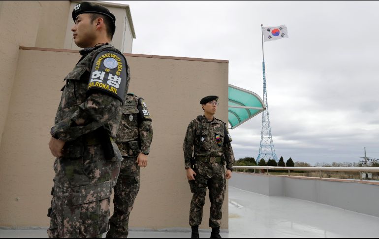 Soldados surcoreanos montan guardia en la frontera militarizada. AP/L. Jin-man