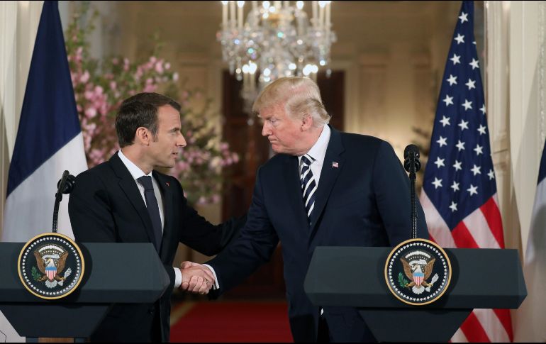 Emmanuel Macron se encuentra en EU para una visita de Estado. AFP / L . Marin