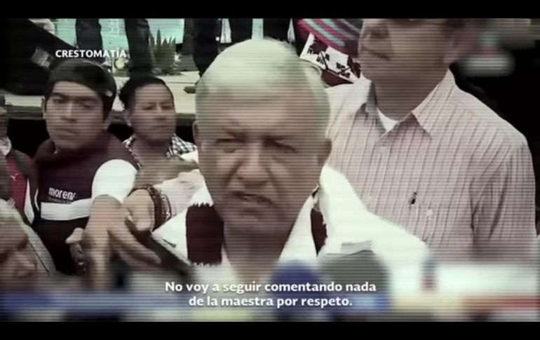 Los spots hacen mención de las inenciones de López Obrador de cancelar la reforma educativa y lo relacionan con Elba Esther Gordillo. YOUTUBE / PRIOficialTV México
