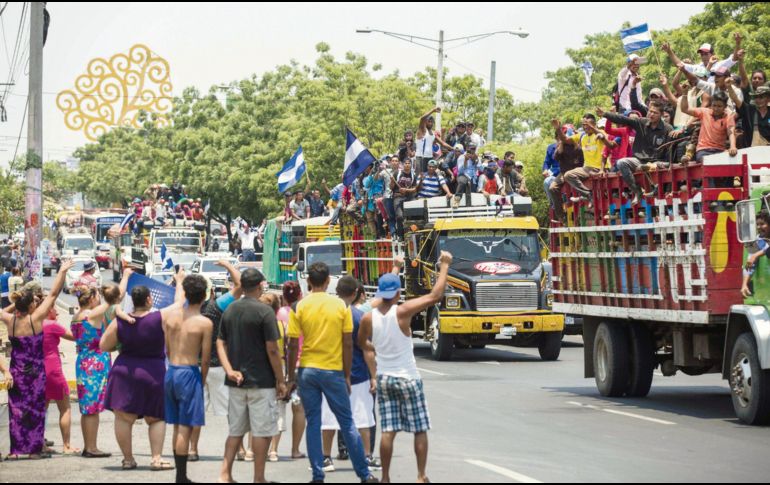 Reclamo social. Campesinos viajan a Managua al grito de “¡Que se vaya Daniel!” del poder. EFE