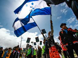 Centroamericanos se manifiestan en Tijuana contra la política migratoria de EU. EFE/J. Terríquez