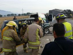 El accidente se registra en el kilómetro 56 de la carretera estatal 401. ESPECIAL / Protección Civil Jalisco