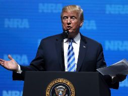 Trump habló hoy en el congreso anual de la Asociación Nacional del Rifle. AFP / J. Sullivan