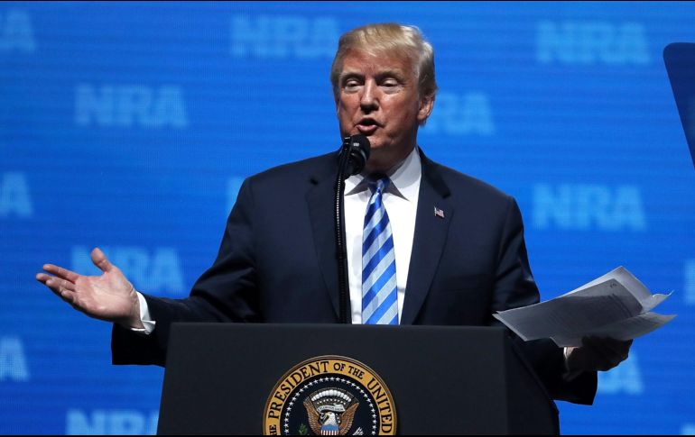 Trump habló hoy en el congreso anual de la Asociación Nacional del Rifle. AFP / J. Sullivan
