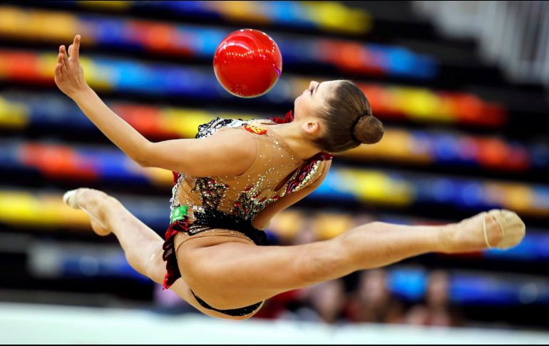 La gimnasta rusa Aleksandra Soldatova participa en la Copa del Mundo de Gimnasia Rítmica que se disputa en Guadalajara, España. EFE/J. López