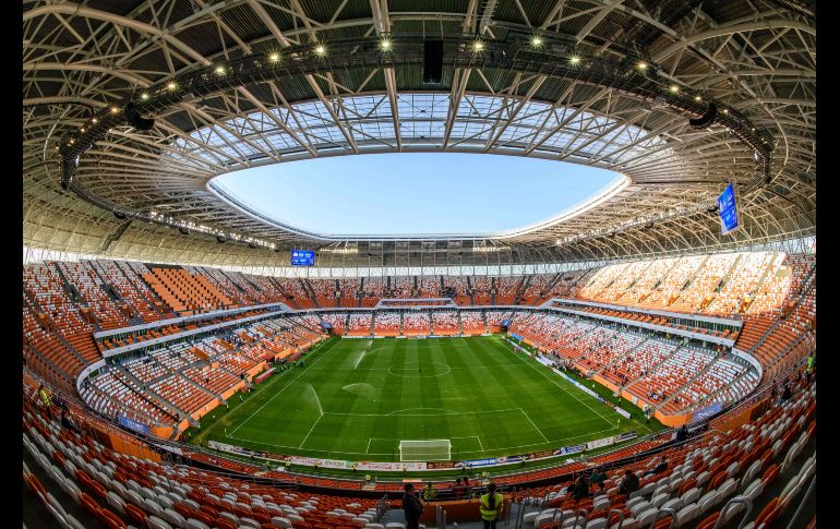 El interior de la Arena Mordovia en Saransk, con capacidad para 44 mil espectadores. El estadio albergará cuatro partidos de la Copa del Mundo de Rusia. AFP/M. Antonov