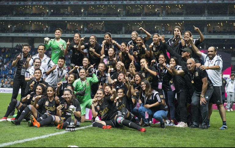 El equipo femenil de Tigres es el campeón del segundo torneo de la Liga MX, . MEXSPORT/J. Martínez