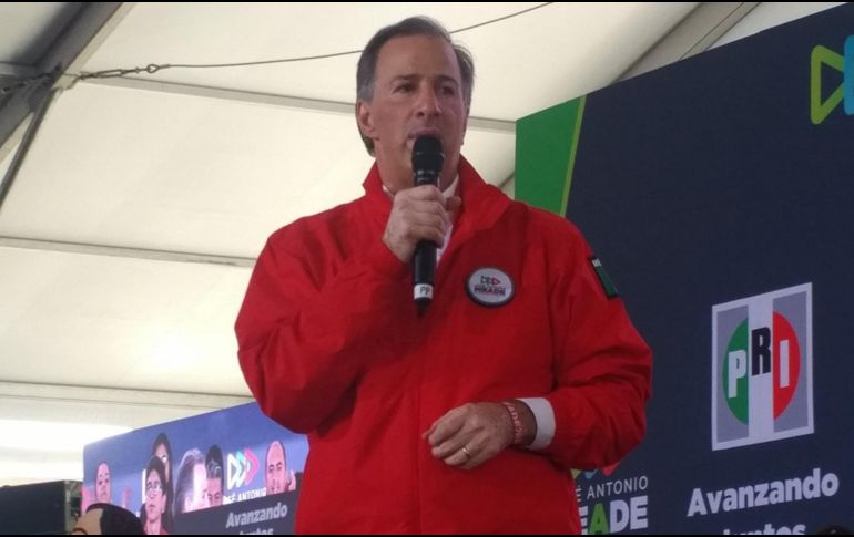 Durante un mitin realizado en la sede del Comité Ejecutivo Nacional del partido, Meade también reconoció a René Juárez. TWITTER / @GinaTrujilloZ