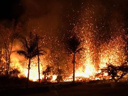 El Servicio Geológico de Estados Unidos, indicó que los chorros de lava alcanzaban esa noche una altura de 70 metros. AFP/ US Geological Survey