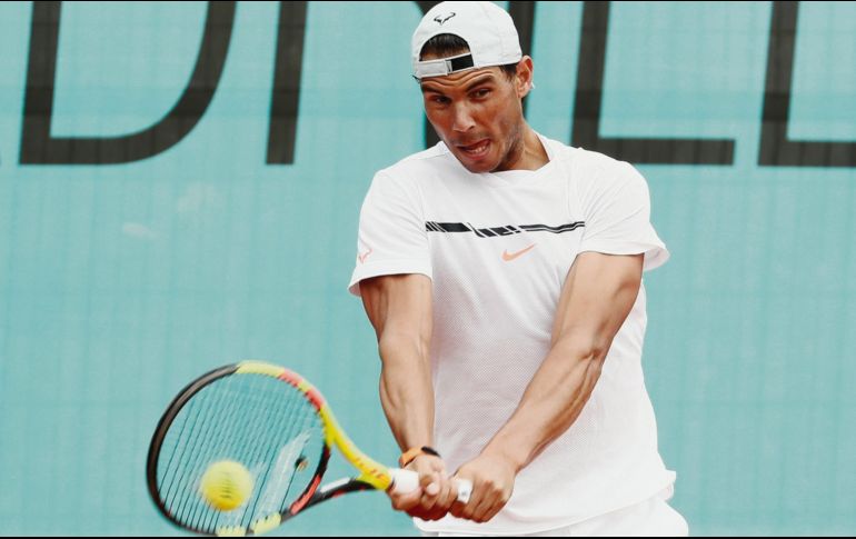 Práctica. El español Rafael Nadal durante una sesión de entrenamiento en Madrid. EFE