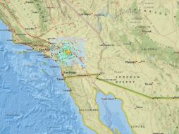 El epicentro del temblor se localizó 11 kilómetros al norte de Cabazon, una localidad próxima a Palm Springs, y su profundidad fue de 13.8 kilómetros. ESPECIAL / earthquake.usgs.gov