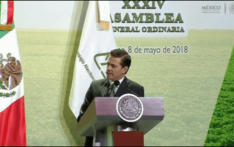 Peña Nieto participó en la Clausura de la 34 Asamblea del Consejo Nacional Agropecuario. TWITTER / @PresidenciaMX
