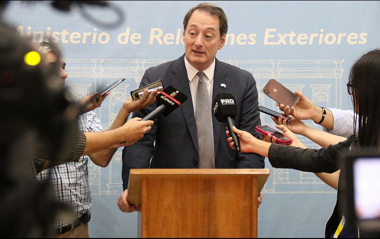 El canciller paraguayo ofreció una rueda de prensa donde habló sobre el cambio de la embajada a Jerusalén. EFE / A. Peña