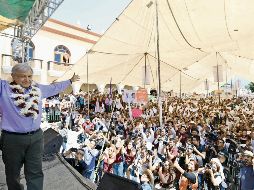 Mitín. El candidato estuvo en Puebla. ESPECIAL