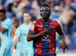 Boateng anota tres de los cinco goles del Levante. EFE/B. Aliño