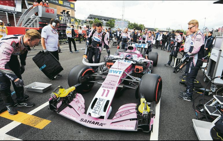 La labor de la escudería Force India en España rindió los frutos suficientes para que Sergio Pérez sumara dos puntos. ESPECIAL/J. Moy