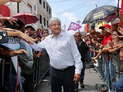 López Obrador estuvo en Río Verde, San Luis Potosí este martes. SUN / V. Rosas