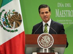 El Jefe del Ejecutivo manifestó encabezó la celebración y entrega de reconocimientos  con motivo del Día del Maestro en la Residencia oficial de Los Pinos. NTX / I. Hernández