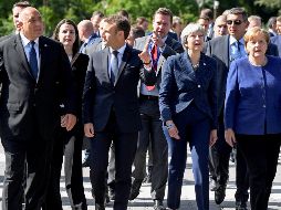 Los líderes de los Veintiocho debatieron anoche sobre la política comercial de EU y sobre la decisión de Trump de romper el acuerdo multilateral con Irán. EFE/V. Donev
