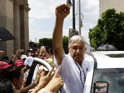 Andrés Manuel aseguró que  trabajará para que exista una democracia sindical en el gremio magisterial. NOTIMEX/A. Monroy