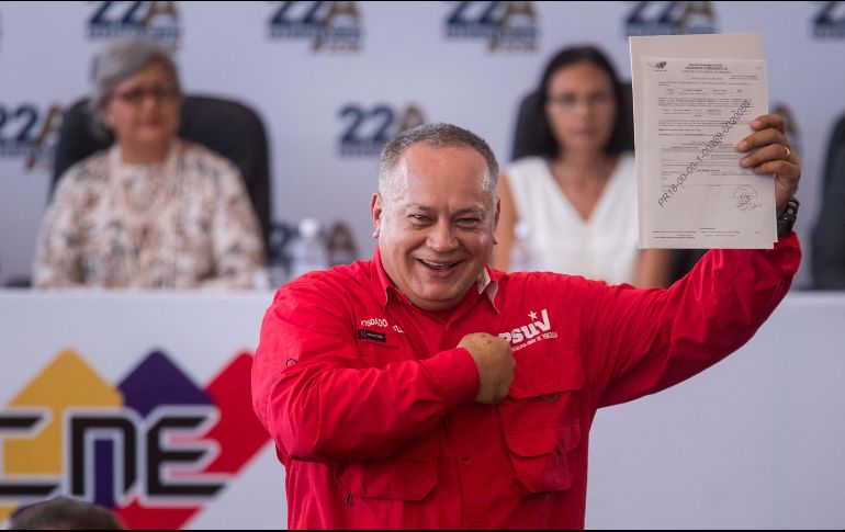 Cabello, de 55 años, es actualmente el primer vicepresidente del gobernante Partido Socialista Unido de Venezuela (PSUV) y fue presidente de la Asamblea Nacional entre 2012 y 2016. EFE / M. Gutiérrez