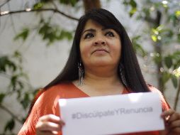 Salgado invitó a sus seguidores a acompañarla a presentar la denuncia correspondiente ante el Poder Judicial de la Federación. EFE / S. Gutiérrez