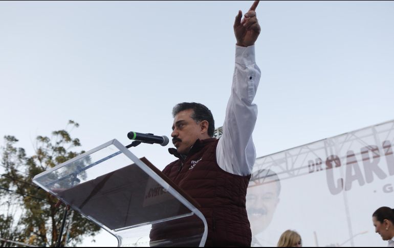 Lomelí Bolaños participó en el mitin con el que el candidato presidencial Andrés Manuel López Obrador cerró su gira de cuatro días por Jalisco.  EL INFORMADOR/ ARCHIVO