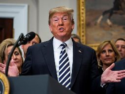 En un acto en la Casa Blanca, Trump advirtió que las Fuerzas Armadas estadounidenses ''son de lejos las más poderosas del mundo''. EFE / J. Lo Scalzo