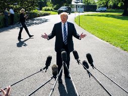 ''Estamos hablando con ellos ahora. Fue un comunicado muy amable el que sacaron. Veremos lo que ocurre'', dijo el mandatario ante los medios. EFE / J. Lo Scalzo