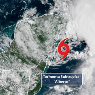 Surge ciclón subtropical ''Alberto'' en el Atlántico
