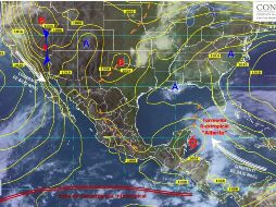Durante la sesión del Consejo Nacional de Protección Civil, el funcionario federal anunció que este día se formó la primera tormenta subtropical en el Caribe, de nombre “Alberto”. TWITTER / @conagua_clima