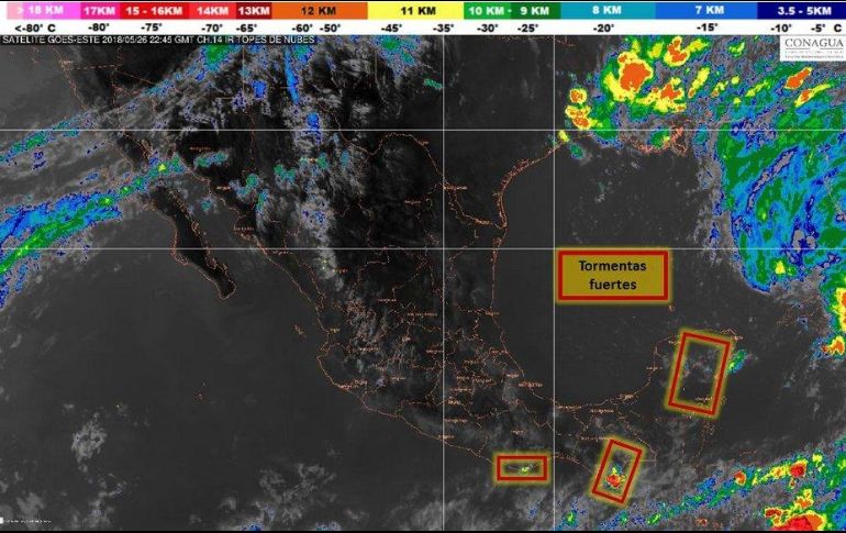 Quintana Roo, Yucatán, Campeche, Oaxaca y Chiapas serán afectados por fuertes lluvias. TWITTER / @conagua_clima