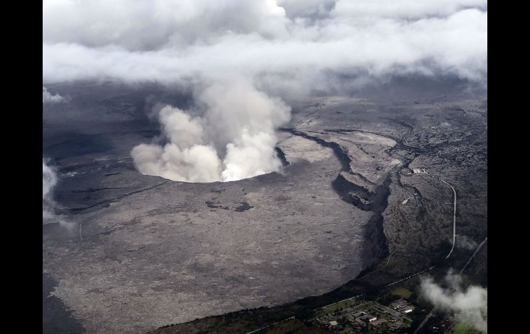 La caldera de la cumbre del volcán en una toma de ayer. AFP/Civil Air Patrol