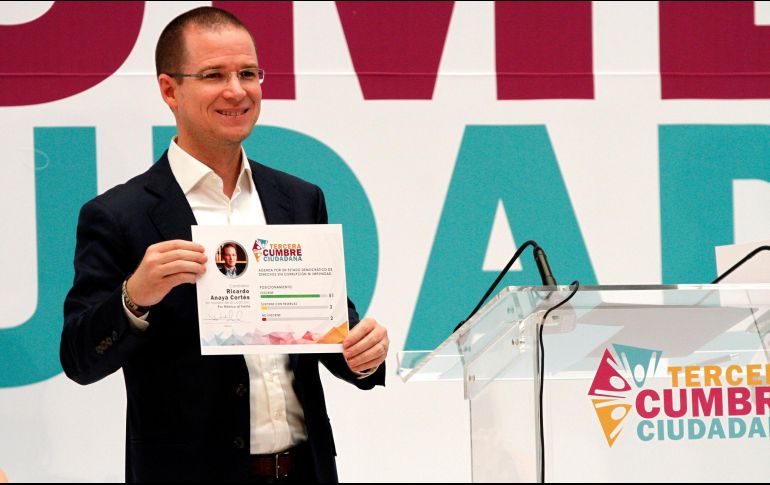 El candidato de la coalición Por México al Frente participa en la Tercera Cumbre Ciudadana por un Estado Democrático de Derechos. NTX /J. Lira