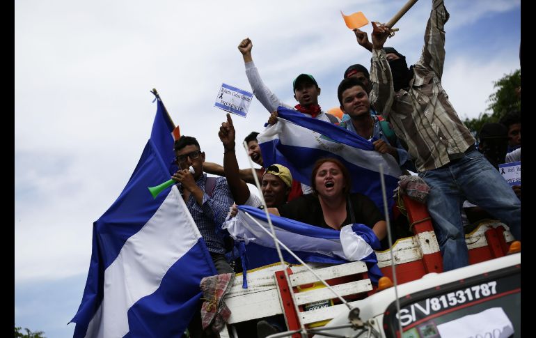 Cientos de campesinos se movilizan para protestar en contra el gobierno de Daniel Ortega en Managua. Nicaragua atraviesa una crisis sociopolítica tras protestas contra medidas de la seguridad social y que siguen debido a la muerte de decenas de personas por los actos de represión. EFE/B. Velasco