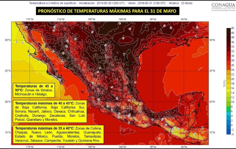 En el Observatorio de Tacubaya se registraron 31.7 grados Celsius de temperatura máxima, lo que superó los 31.2 grados Celsius, que era el récord existente, desde 1919, 